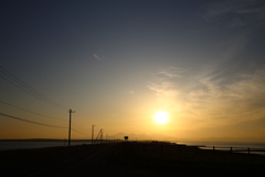野付半島の夕日