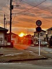 住宅街でも夕焼け