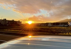 夕陽をウユニ撮り