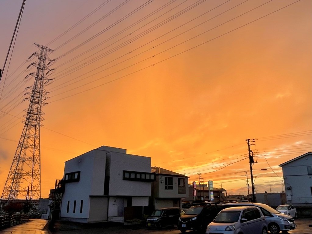 11/25 日の入り後…オレンジ色の夕焼け