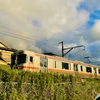 夕景…振り返れば電車