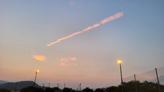 グランドから見た夕焼け