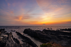 三浦荒崎海岸夕陽