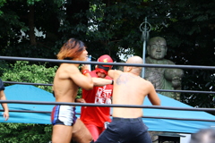 　弘法大師が観戦　プロレス御前試合