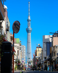 下町からの眺め。