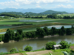 最上川と長島田園
