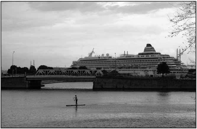 luxury liner & a little canoe