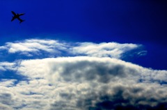 空と雲と飛行機