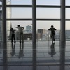 窓からスパイラルタワーが見える