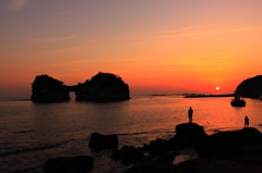 夕日のなかで・・・