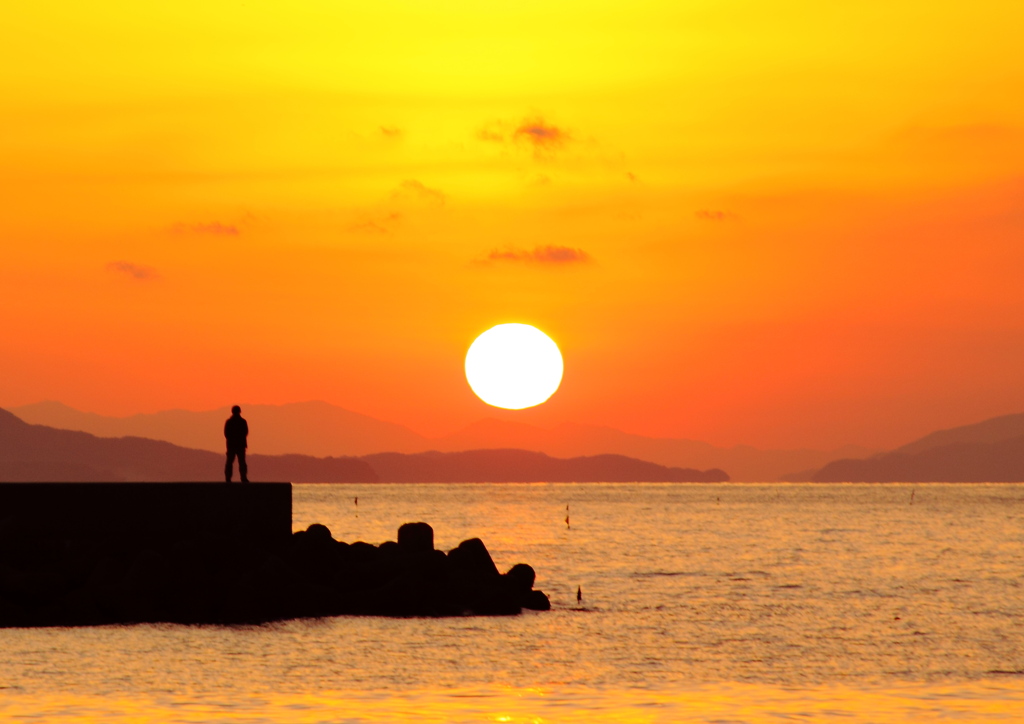 日没　泉佐野マーブルビーチより