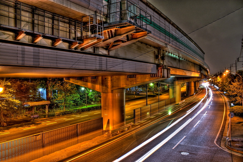 HDR 首都高夜景 その2（再トーンマッピング）