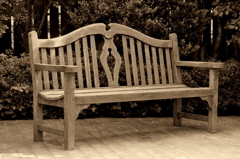 庭園の長椅子