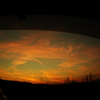 車窓からの夕陽…