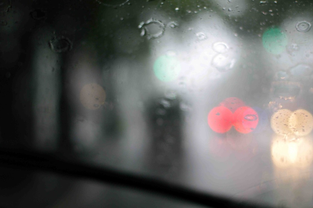 車中の雨模様