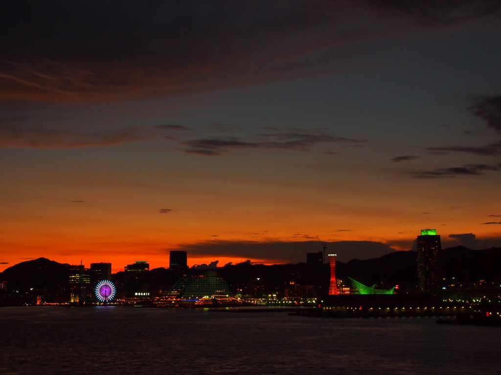 神戸夕景　オレンジver