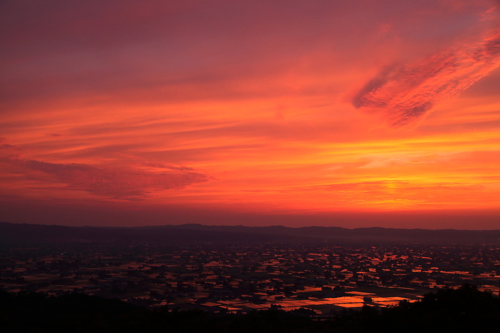 砺波夕景色