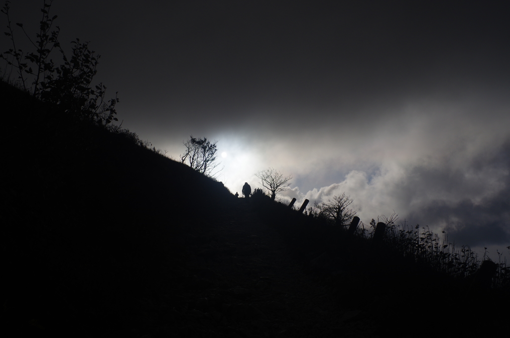 a man on the trail