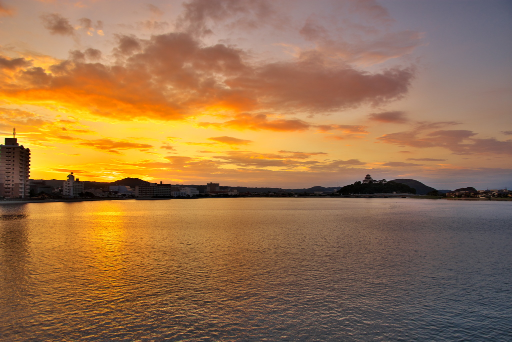 松浦川河口の夕日