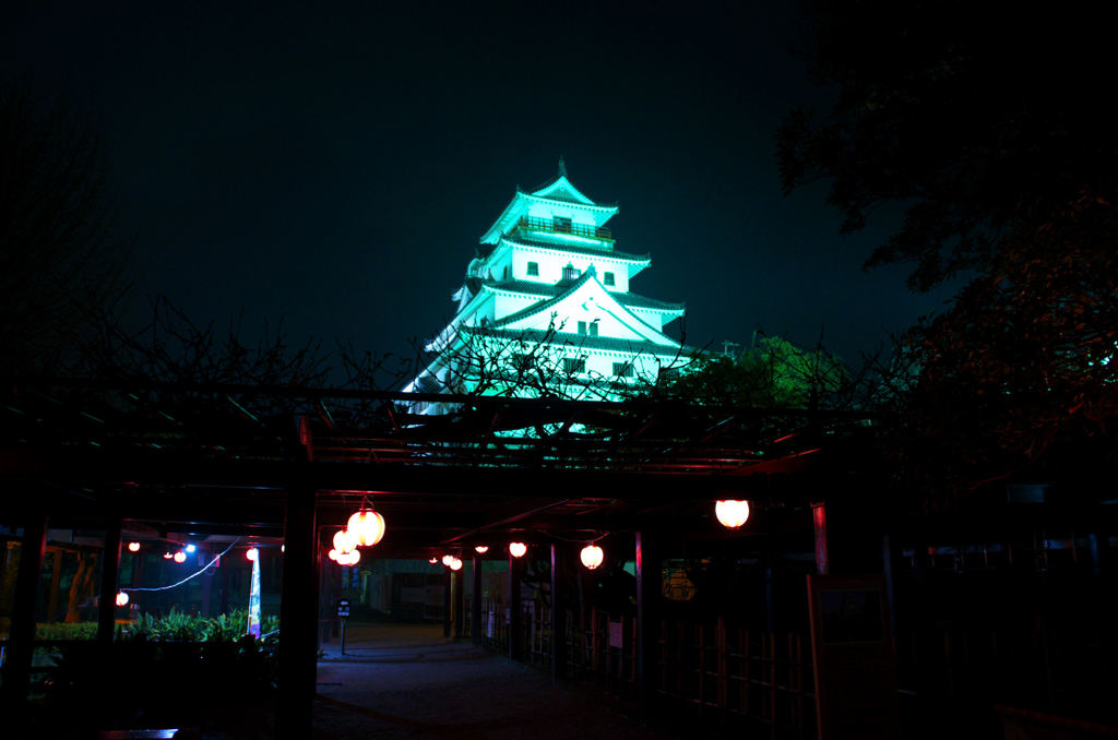 浮かび上がる唐津城