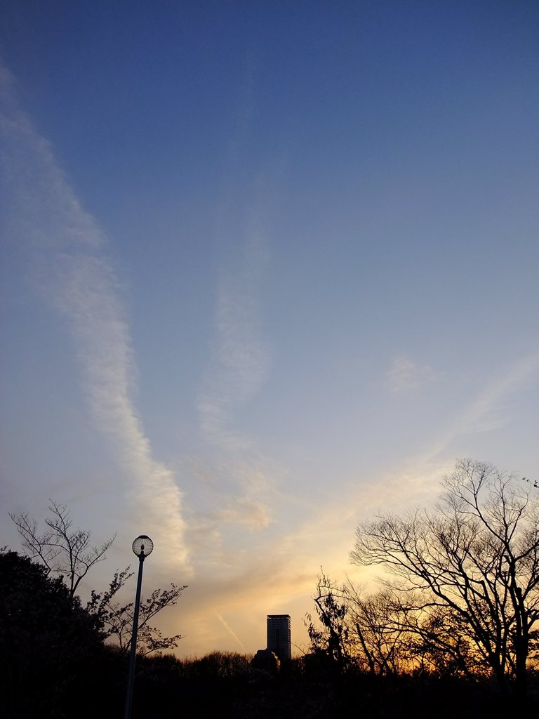 千里中央公園からの黄昏時です。