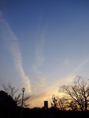 千里中央公園からの黄昏時です。