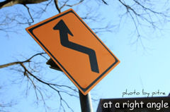 at a right angle 