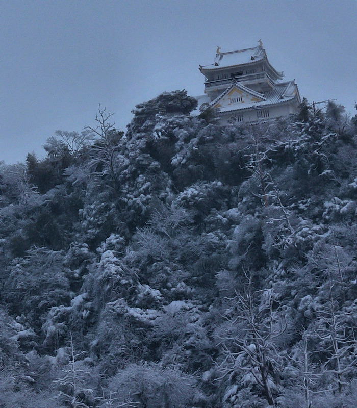 雪の岐阜城