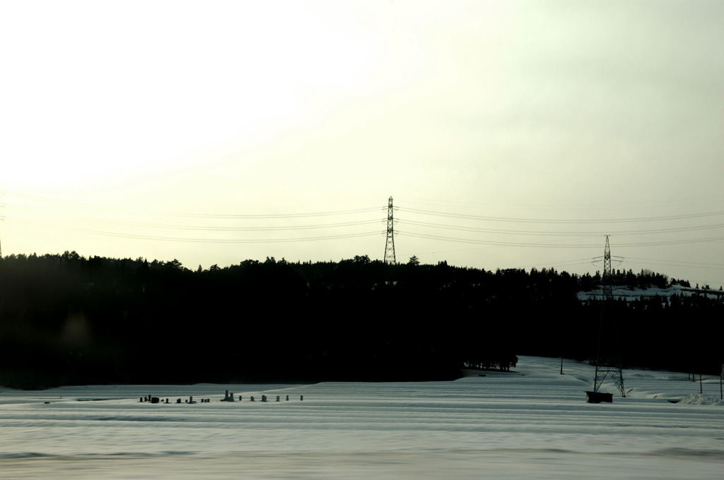 雪国の夕暮れ