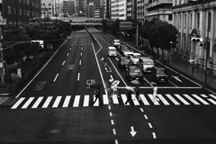 雨の横断歩道