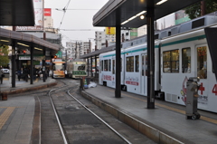 日本の風景 広島駅前 路面電車乗り場 2011年3月