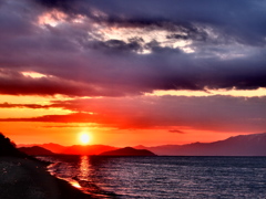 setting sun