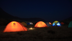くじゅう連山　秋のキャンプ場
