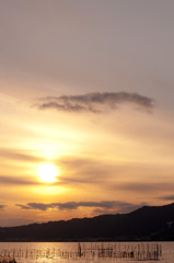 琵琶湖の夕暮