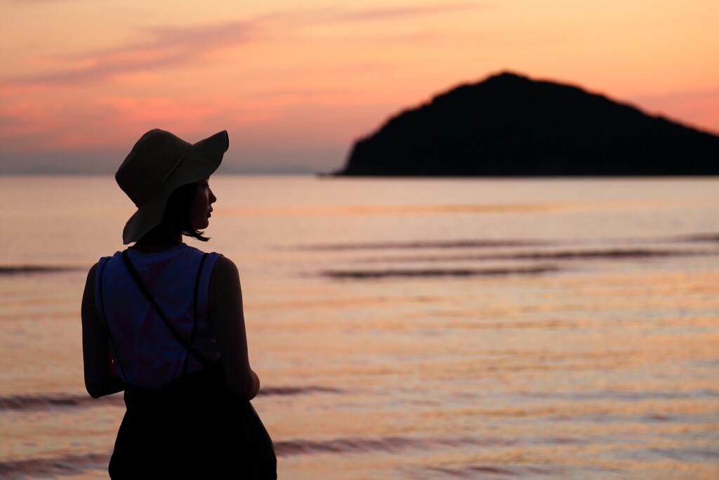 秩父ヶ浜の夕景