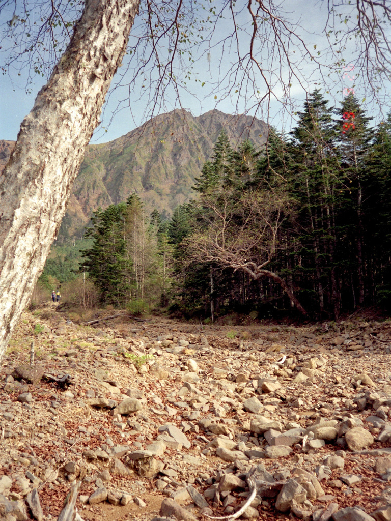 白河原から赤岳を望む