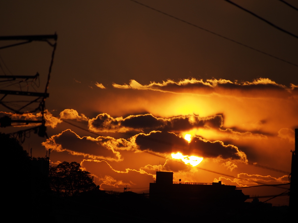 夕日・・雲・・・