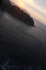 夕日と潮