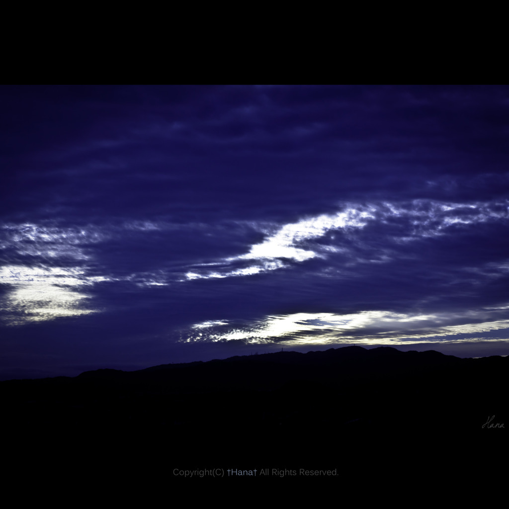 Blue sky at sunset