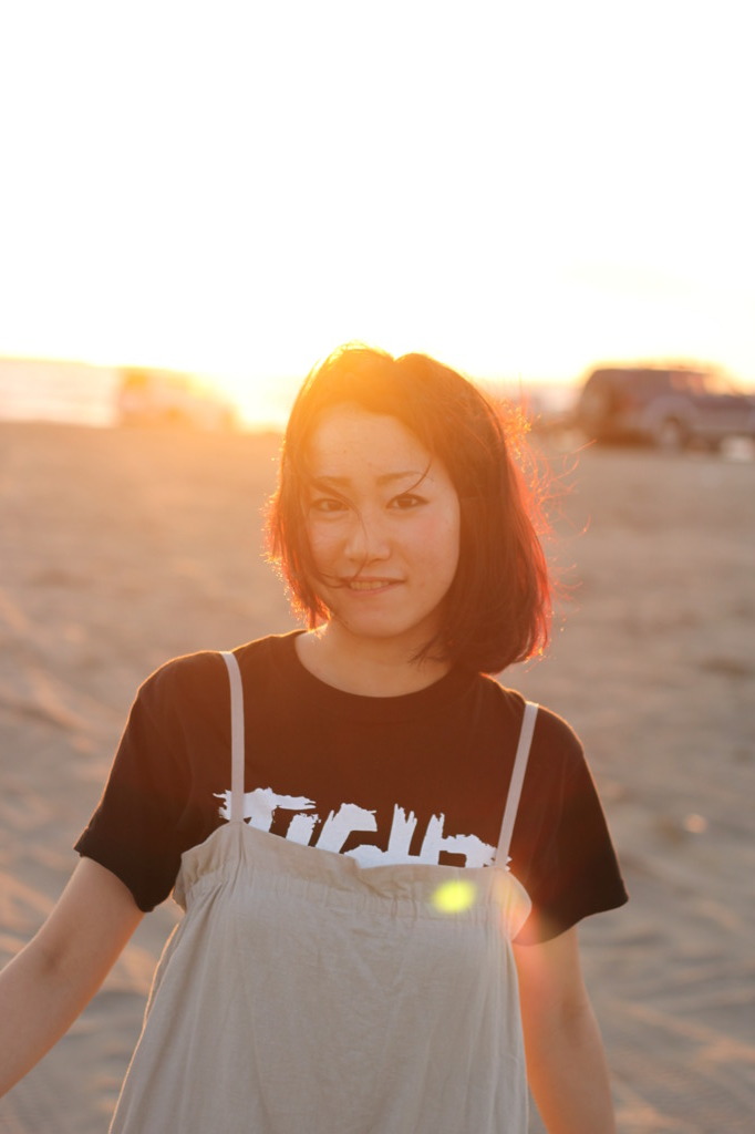 夕日と