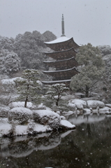 雪の瑠璃光寺・五重塔Ⅱ
