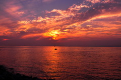 大瀬、夕日