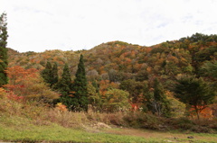 赤く染まる山