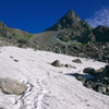 雪渓と槍ヶ岳