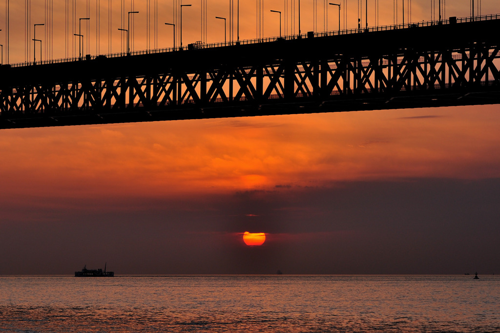 明石海峡夕景