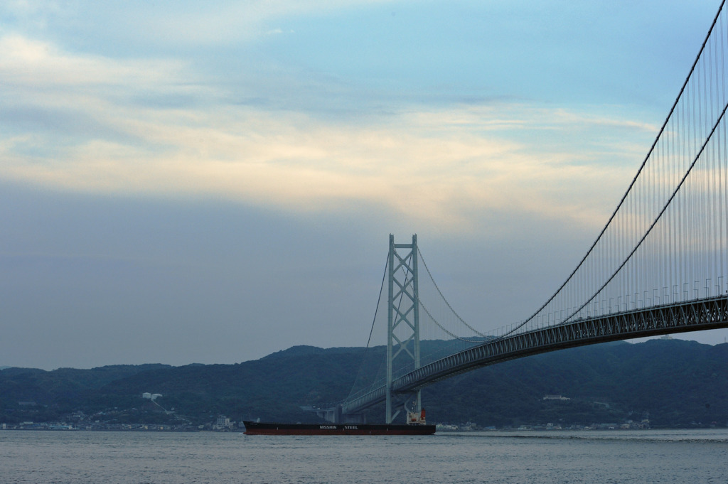 明石海峡大橋の夕暮