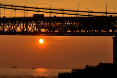 明石海峡大橋夕影