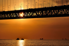 架橋の夕日