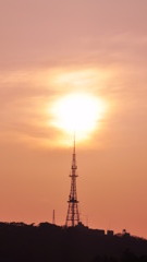 鉄塔と夕日