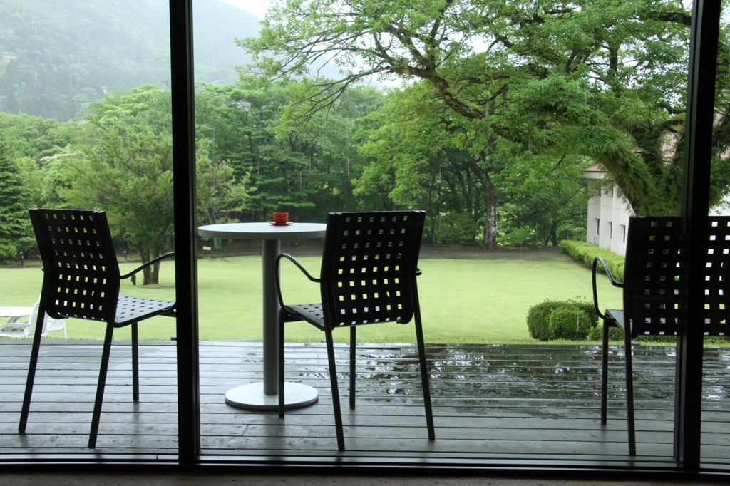 休日は雨